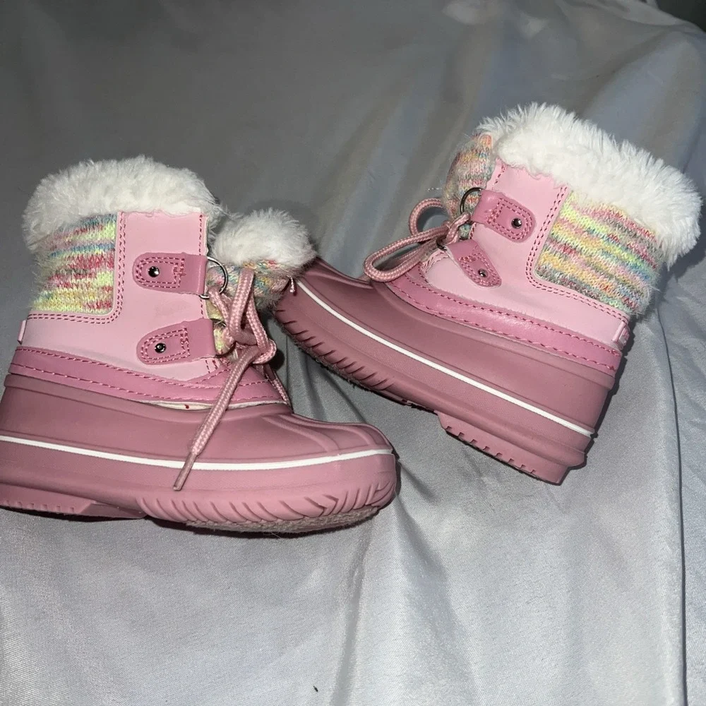 LONDON FOG Girls Bell Court Cold Weather Warm Lined Snow Boots Size 8‎ Rose